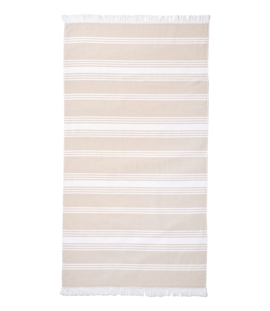 Turkish Beach Towel, Stripe, White/Boulder, small image number 1