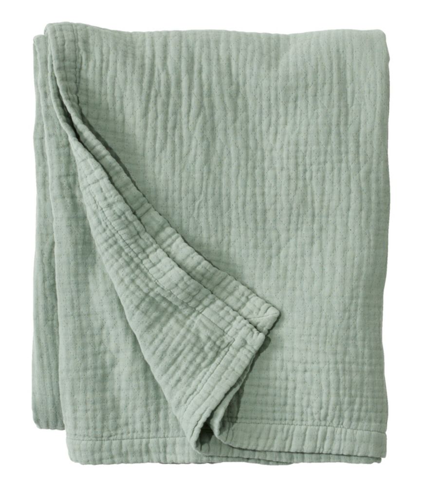 Lightweight Cotton Gauze Blanket, Faded Sage, small image number 1