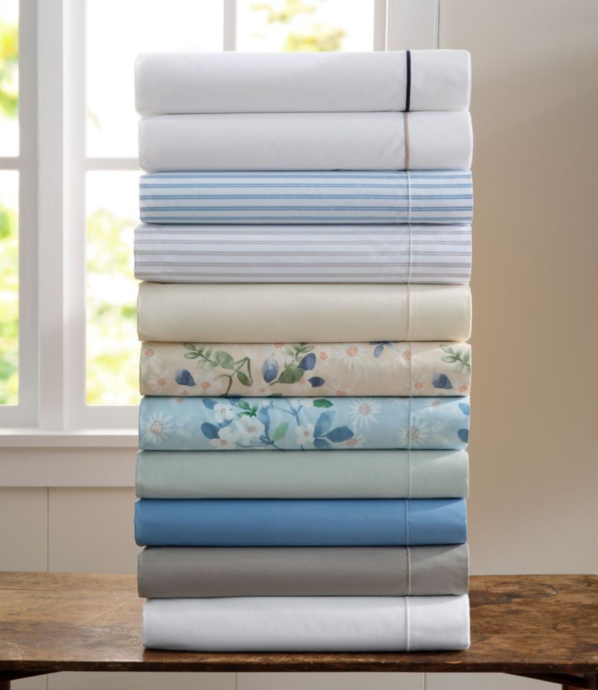 Premium Egyptian Percale Sheet Collection, Daisy, Light Blue, small image number 4