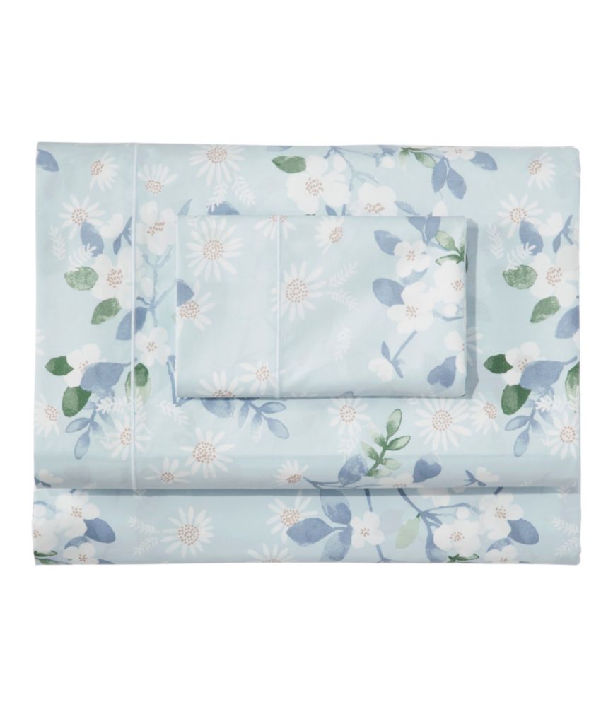 Premium Egyptian Percale Sheet Collection, Daisy, Light Blue, small image number 1