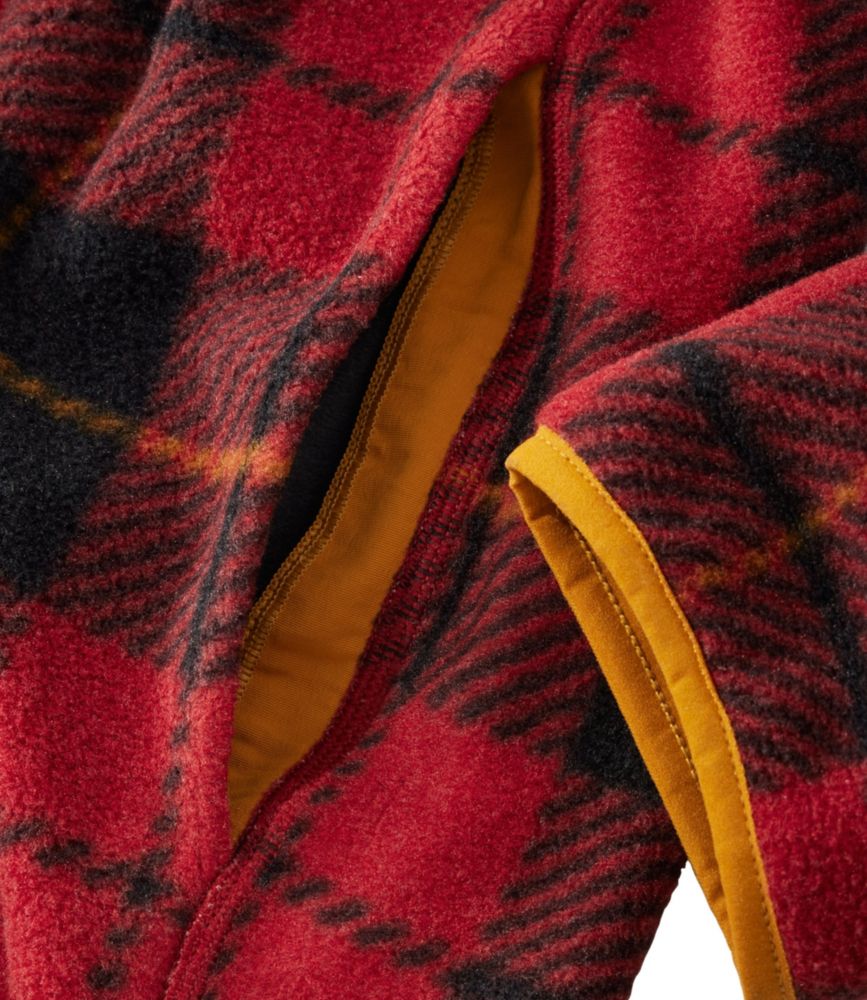 Adults' Bean's Classic Fleece Pullover, Print, Deep Green Snowflake, small image number 9