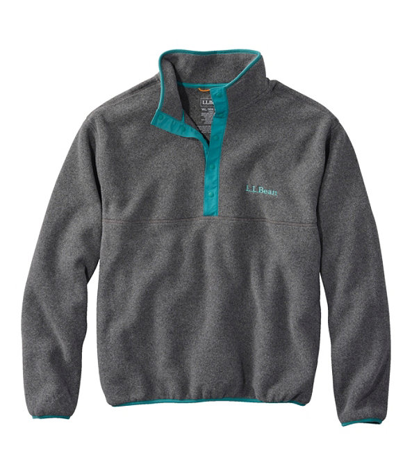 Unisex Classic Snap Fleece Pullover, Charcoal Heather, large image number 0