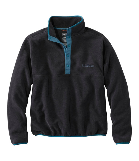 Unisex Classic Snap Fleece Pullover, Black, largeimage number 0