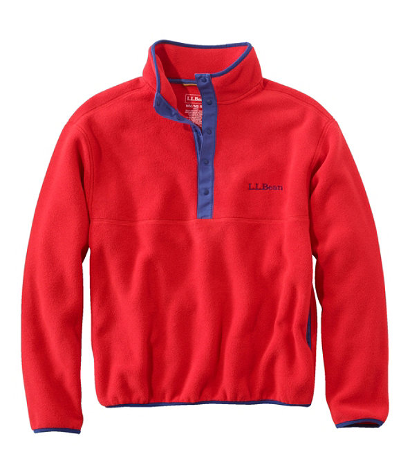 Unisex Classic Snap Fleece Pullover, Lobster Red, largeimage number 0