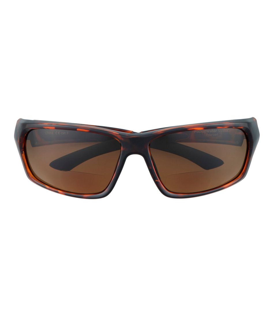 Adults' L.L.Bean PocketWater Polarized Bifocal Sunglasses Shiny Dark Demi/Brown 2.0X, Rubber/Nylon