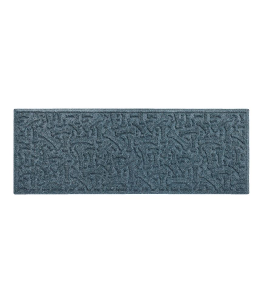 Recycled Waterhog 2' x 5' Wide Doormat, Dog Bones, Bluestone, small image number 1