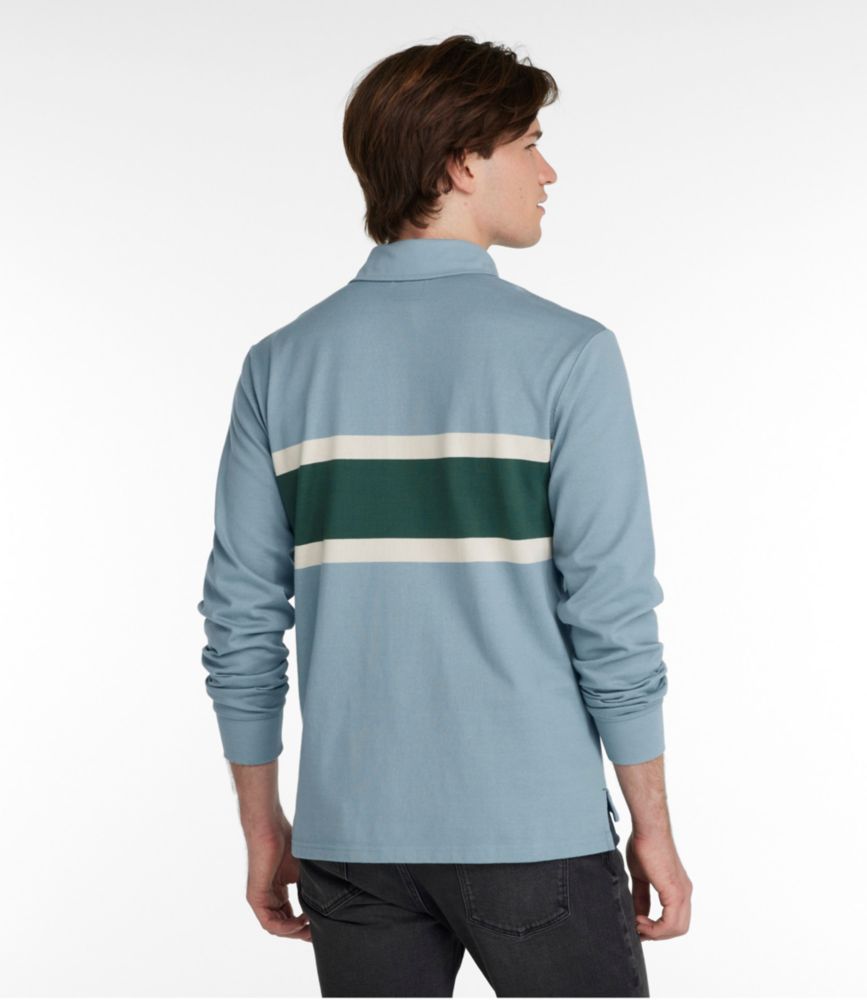 Men's Bean's Vintage Soft Rugby, Chest Stripe, Cadet Blue, small image number 3
