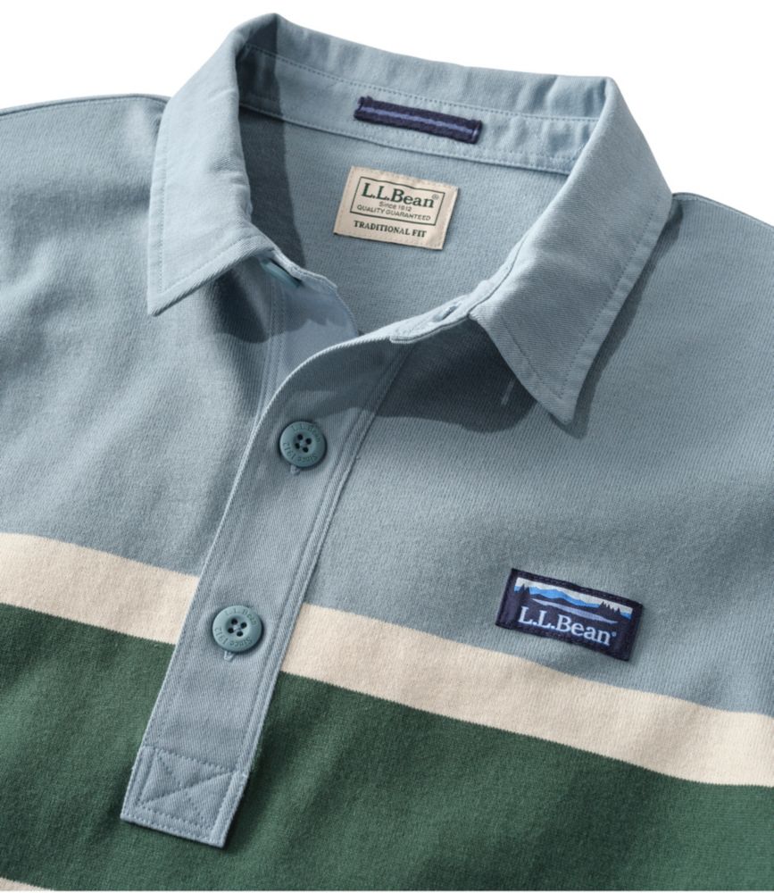 Men's Bean's Vintage Soft Rugby, Chest Stripe, Cadet Blue, small image number 6