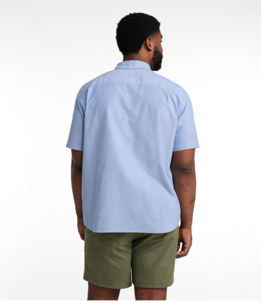 Men's Comfort Stretch Oxford, Traditional Untucked Fit, Short-Sleeve, Light Cobalt, small image number 5