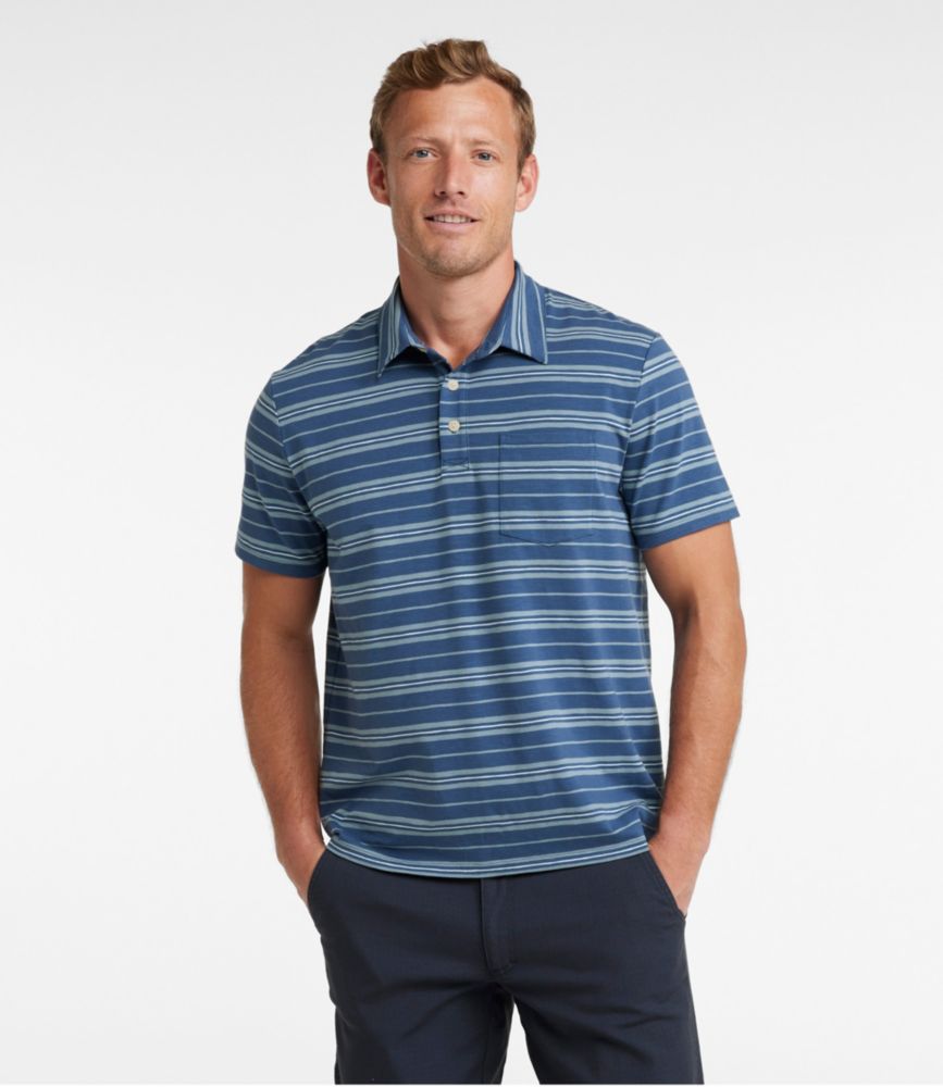 Men's Lakewashed Performance Polo, Short-Sleeve, Stripe, Bright Mariner, small image number 2