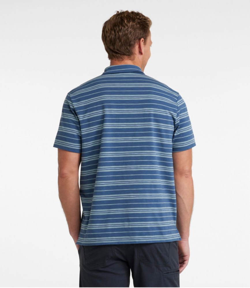 Men's Lakewashed Performance Polo, Short-Sleeve, Stripe, Bright Mariner, small image number 3