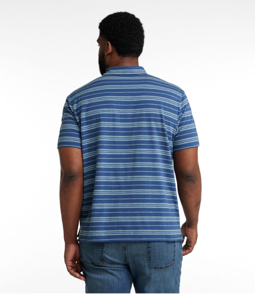 Men's Lakewashed Performance Polo, Short-Sleeve, Stripe, Bright Mariner, small image number 5