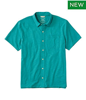 Men's Lakewashed Performance Shirts, Button-Front Shirt, Short-Sleeve