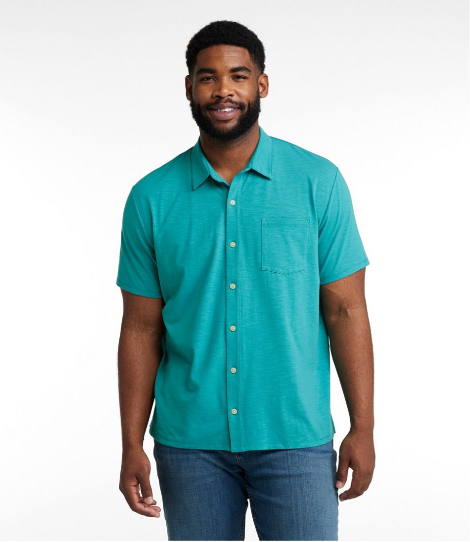 Men's Lakewashed Performance Shirts, Button-Front Shirt, Short-Sleeve