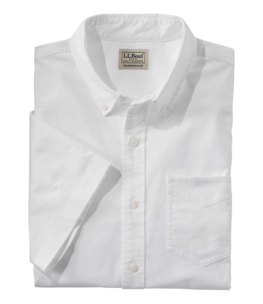 Men's Comfort Stretch Oxford, Traditional Untucked Fit, Short-Sleeve