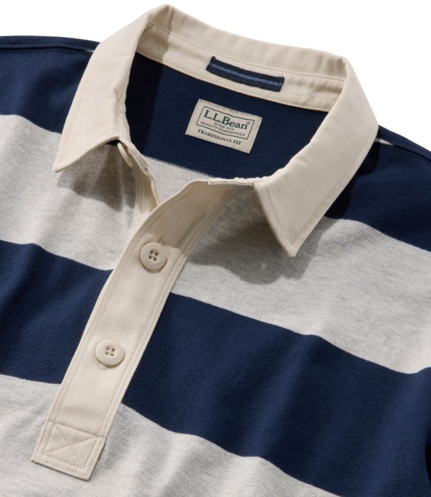 L.L.Bean Men's Bean's Vintage Soft Rugby Shirt, Striped Long
