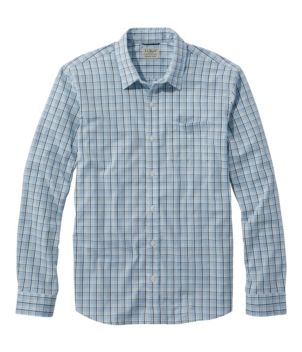 Men's Comfort Stretch Performance® Shirt, Long-Sleeve, Slightly Fitted Untucked Fit, Plaid