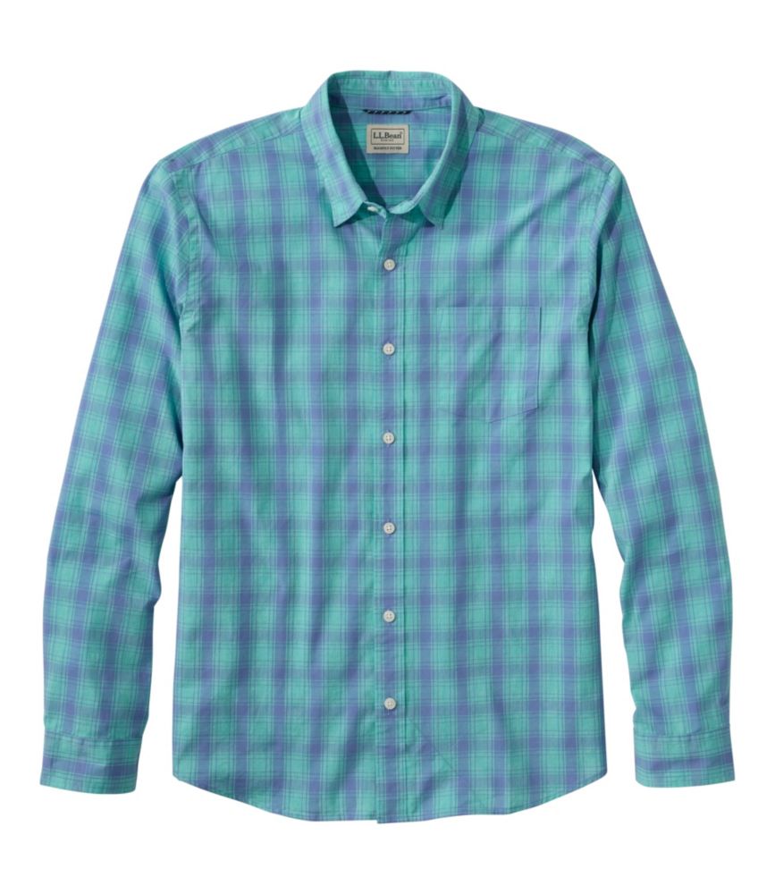 Men's Comfort Stretch Performance® Shirt, Long-Sleeve, Slightly Fitted Untucked Fit, Plaid