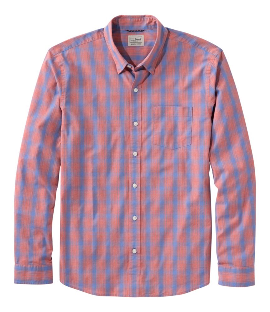 Men's Comfort Stretch Performance® Shirt, Long-Sleeve, Slightly Fitted Untucked Fit, Plaid
