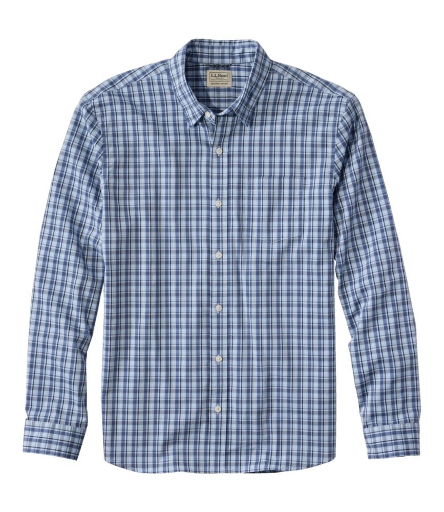 Men's Comfort Stretch Performance® Shirt, Long-Sleeve, Slightly Fitted Untucked Fit, Plaid