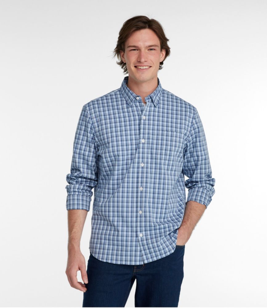 Men's Comfort Stretch Performance® Shirt, Long-Sleeve, Slightly Fitted Untucked Fit, Plaid
