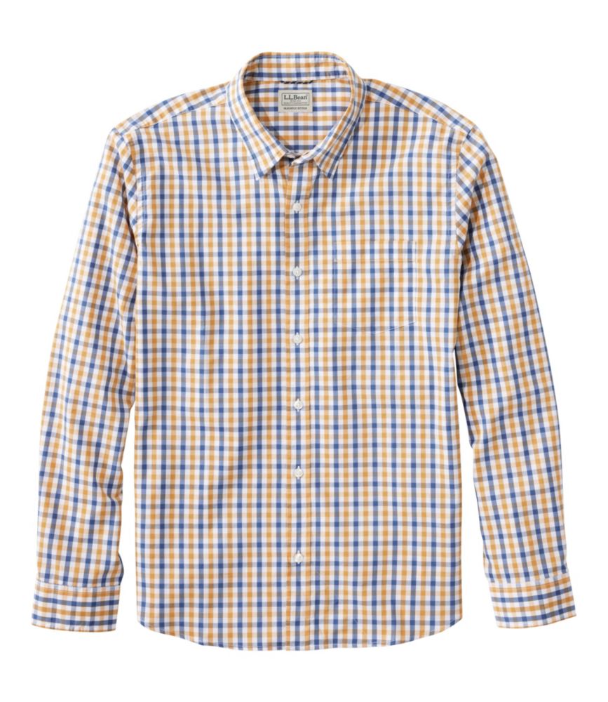 Men's Comfort Stretch Performance® Shirt, Long-Sleeve, Slightly Fitted Untucked Fit, Plaid