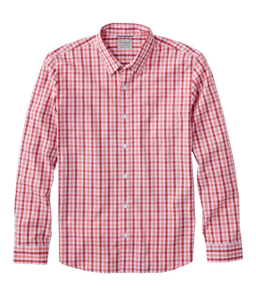 Men's Comfort Stretch Performance® Shirt, Long-Sleeve, Slightly Fitted Untucked Fit, Plaid