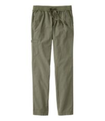 Women's Stretch Canvas Cargo Pants, Mid-Rise Straight-Leg Lined