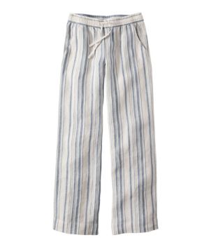 Women's Premium Washable Linen Pull-On Pants, Stripe