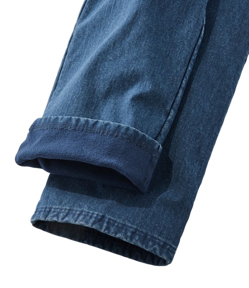 Women's Perfect Fit Pants, Denim Straight-Leg Fleece-Backed