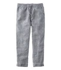 Women's Premium Washable Linen Pull-On Pants, Stripe