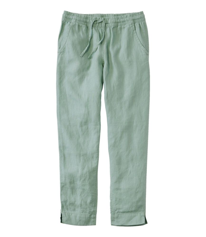 Women's Premium Linen Pull-On Ankle Pants, Mid-Rise Tapered-Leg
