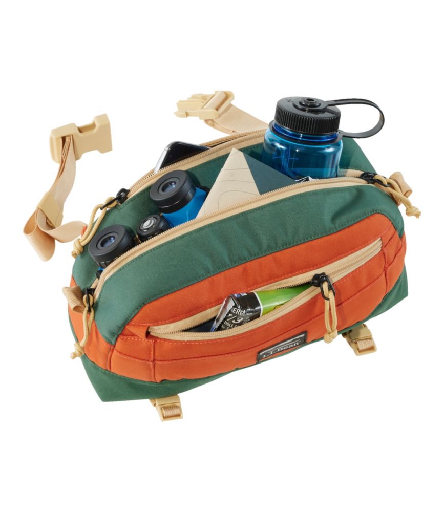 L.L.Bean Continental Waist Pack, Color Block, Sail Orange/Pine Green, small image number 4