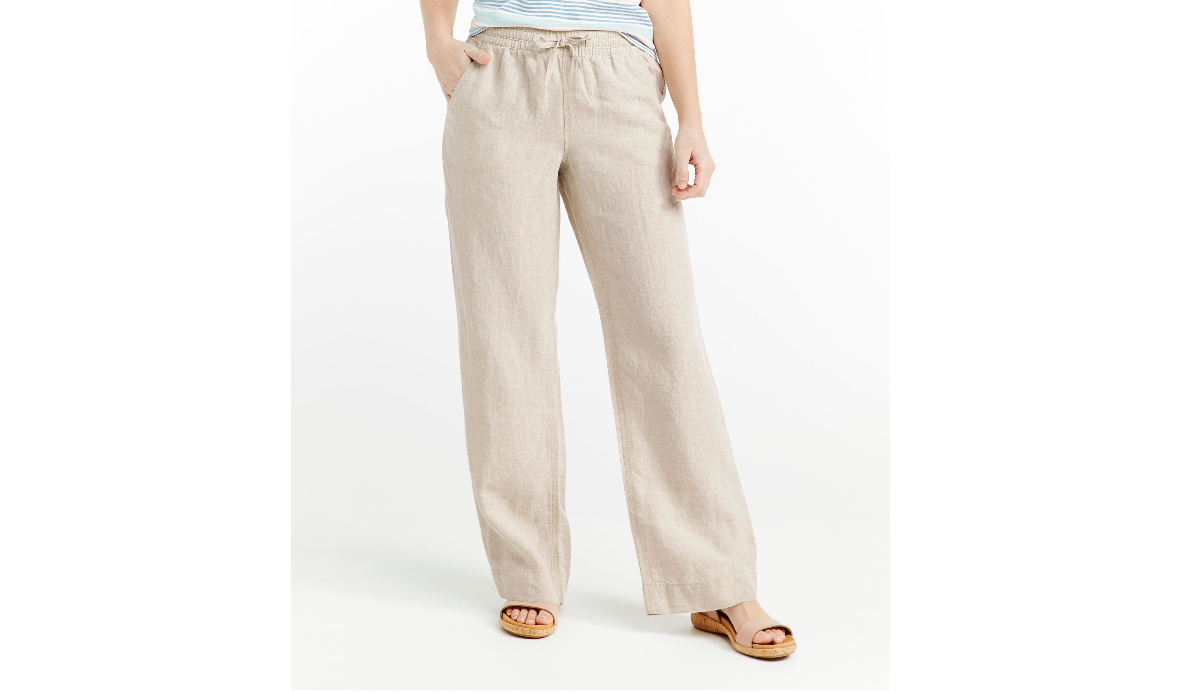 Women's Premium Washable Linen Pull-On Pants