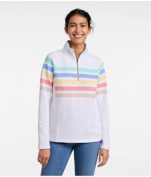 Women's Peaks Island Quarter-Zip Pullover, Stripe