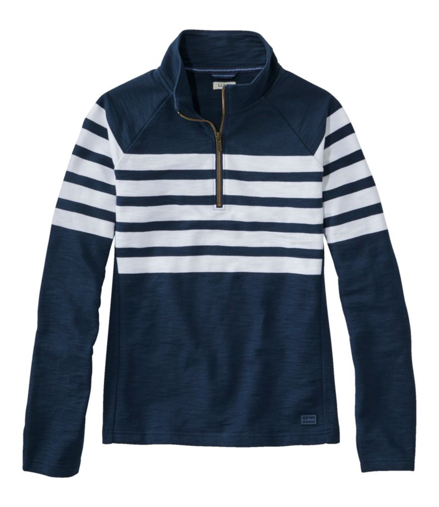 Women's Peaks Island Quarter-Zip Pullover, Stripe