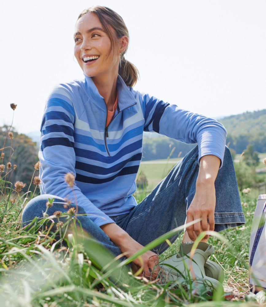 Women's Peaks Island Quarter-Zip Pullover, Stripe