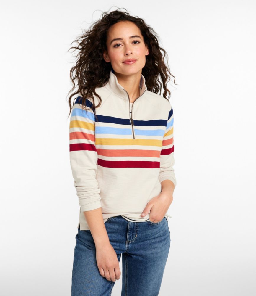 Women's Peaks Island Quarter-Zip Pullover, Stripe