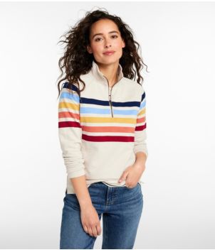 Women's Peaks Island Quarter-Zip Pullover, Stripe