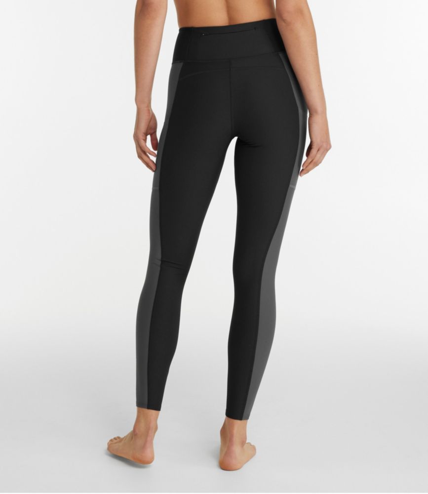 Women's L.L.Bean Everyday Performance 7/8 Leggings, High-Rise Pocket Colorblock, Midnight Black/Alloy Gray, small image number 3