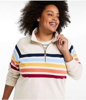Women's Peaks Island Quarter-Zip Pullover, Stripe