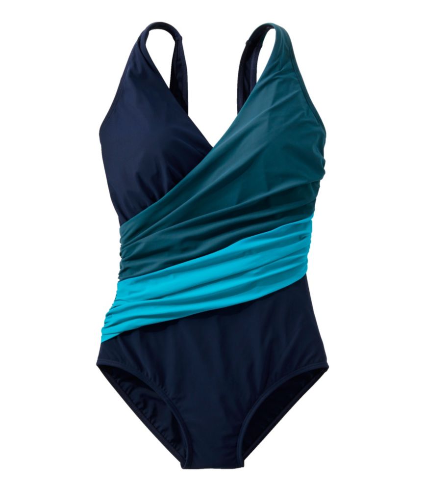 Women's Shaping Swimwear, Tanksuit Colorblock, Darkest Navy/Deepwater Blue, small image number 3