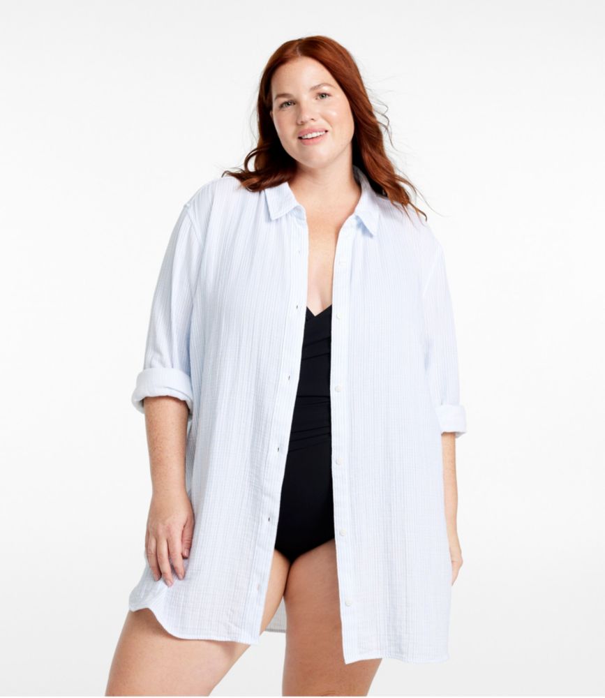 Women's Cloud Gauze Cover-Up Shirt, Stripe