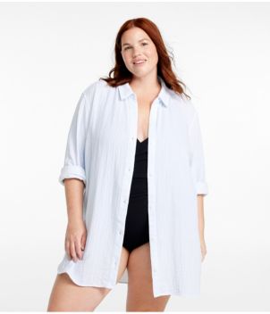 Women's Cloud Gauze Cover-Up Shirt, Stripe