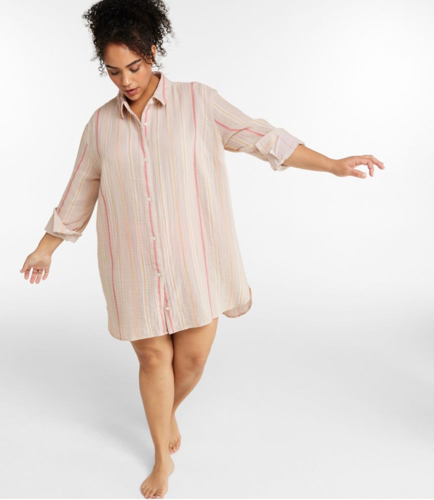 Women's Cloud Gauze Cover-Up Shirt, Stripe