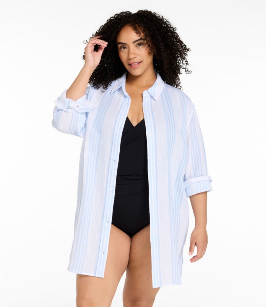 Women's Cloud Gauze Cover-Up Shirt, Stripe