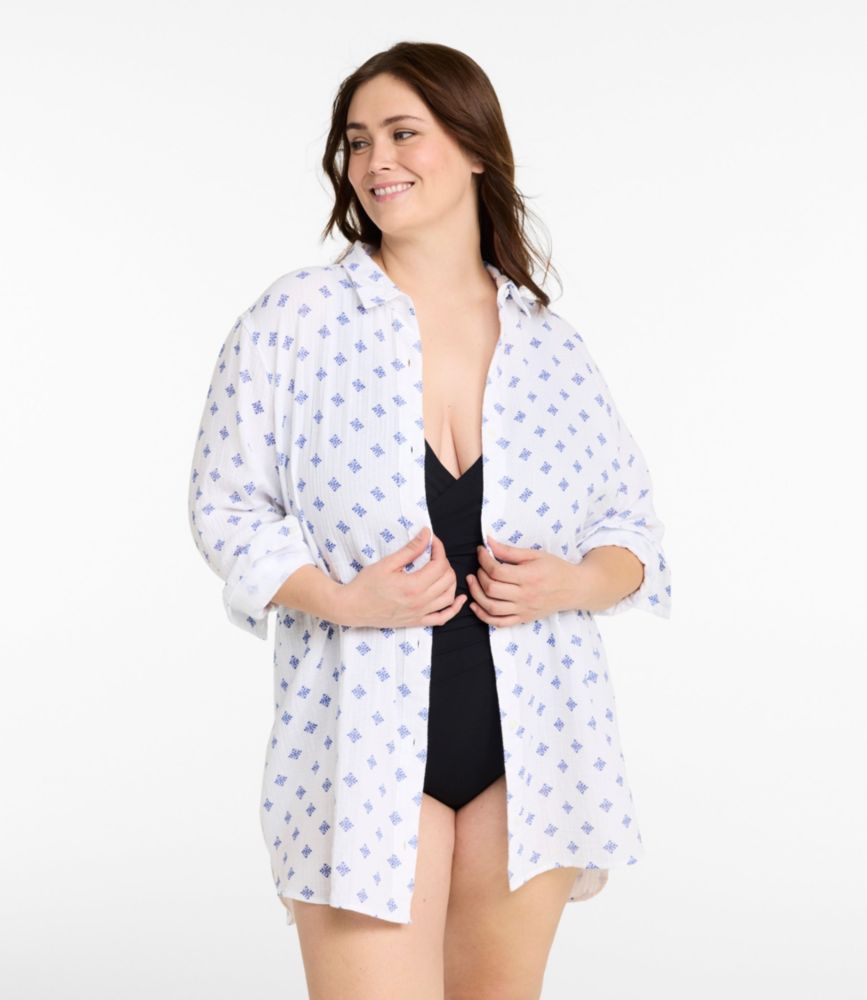 Women's Cloud Gauze Cover-Up Shirt, Stripe