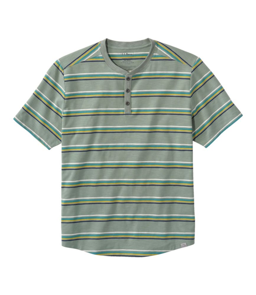 Men's Explorer Slub Tee, Short-Sleeve Henley Stripe, Polyester Cotton Blend | L.L.Bean