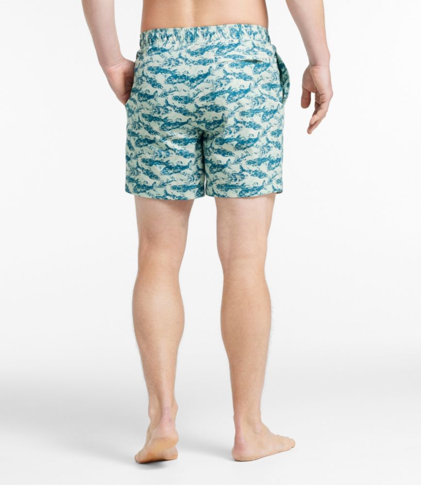 Men's Vacationland Stretch Swim Trunks, Print, 6", Blue Water Hibiscus, small image number 3