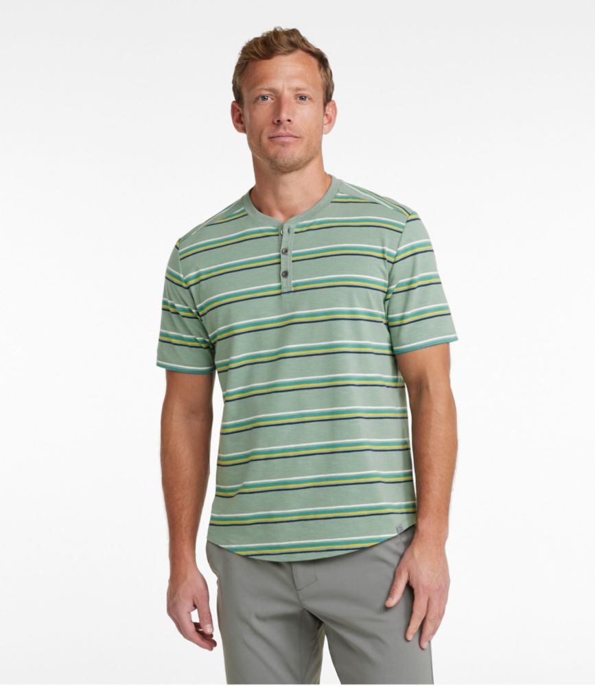 Men's Explorer Slub Tee, Short-Sleeve Henley Stripe